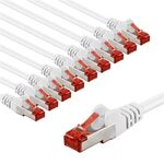 CAT 6 Patchkabel, S/FTP (PiMF), 5 m, weiß, 10er-Set, 5m- VPE: 1