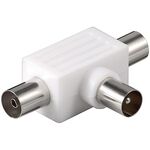 Koax-T-Adapter: doppelte Koax-Buchse > Koax-Stecker- VPE: 10