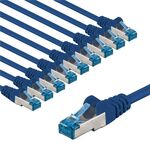 CAT 6A Patchkabel, S/FTP (PiMF), 5 m, blau, 10er-Set, 5m- VPE: 1