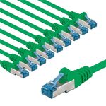 CAT 6A Patchkabel, S/FTP (PiMF), 1 m, grün, 10er-Set, 1m- VPE: 1