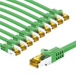 RJ45-Patchkabel CAT 6A S/FTP (PiMF), 500 MHz mit CAT 7 Rohkabel, 3 m, grün, 10er-Set, 3m- VPE: 1