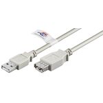 USB 2.0 Hi-Speed-Verlängerungskabel mit USB Zertifikat, Grau, 5m- VPE: 1