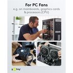 PC Lüfter-Stromkabel, Verlängerung 3-Pin zu 2-Pin, 0.3m- VPE: 1