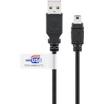 USB 2.0 Hi-Speed-Kabel mit USB-Zertifikat, Schwarz, 1.8m- VPE: 1