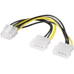 PC Grafikkarten-Stromkabel/Stromadapter, PCI-E zu PCI Express 8-Pin, 0.15m- VPE: 1