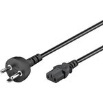 Kaltgerätekabel Dänemark Typ K, 2 m, Schwarz, (3*0,75 mm²)- VPE: 1