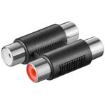 Cinch zweifach Adapter 2x Buchse zu 2x Buchse, vernickelt- VPE: 10