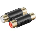 Cinch Zweifach-Adapter 2x Buchse zu 2x Buchse, vergoldet- VPE: 10