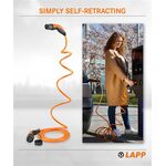 Selbstaufrollendes Ladekabel Typ 2, bis zu 22 kW, 5 m, orange, 5m- VPE: 1