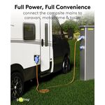 CEE-Adapterleitung, CEE-Stecker auf 90° CEE-Kupplung und Schutzkontakt-Kupplung, 1,5 m, 1.5m- VPE: 1