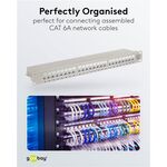 CAT 6A 19 Zoll (48,3 cm) Patch Panel, 24 Port, (1 HE), Grau- VPE: 1