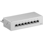 CAT 6 Mini/Desktop Patch Panel, 8 Port, (1 HE), Grau- VPE: 1