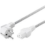 Warmgeräte-Anschlusskabel, 2 m, Weiß-Silber, (3*0,75 mm²), 2m- VPE: 1
