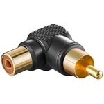 Cinch-Adapter 90°, schwarz, Schwarz- VPE: 10