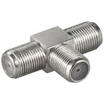 F-Adapter, T-Stück: F-Buchse > doppelt F-Buchse- VPE: 10