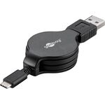 USB-C™ Lade- und Synchronisationskabel, ausziehbar- VPE: 1