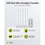 5er-Set weiße LED-Echtwachs-Stabkerzen, inkl. Fernbedienung- VPE: 1