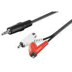 Audio Adapterkabel, 3,5 mm Stecker zu Cinch Stecker/Buchse, 1.5m- VPE: 1