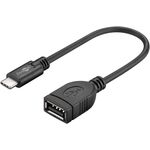 USB-C™-Verlängerungskabel, Schwarz, 0.2m- VPE: 1