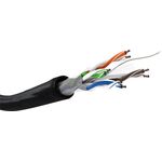 CAT 6 Outdoor Netzwerkkabel, U/UTP, schwarz, 100m- VPE: 1