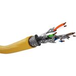GHMT-zertifiziertes CAT 8.1 Verlegekabel, S/FTP (PiMF), gelb, 25m- VPE: 1
