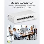 CAT 6a Mini Desktop-Patchpanel, 8 Port, (1 HE), Weiß- VPE: 1