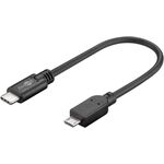 USB 2.0 Kabel USB-C™ auf Micro-B, 0,2 m, schwarz, 0.2m- VPE: 1