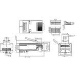 RJ45-Stecker, CAT 5e STP geschirmt mit Knickschutztülle, Grau- VPE: 10