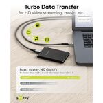 USB-C™-Kabel, USB4™, 1,5 m, schwarz;grau, 1.5m- VPE: 1