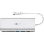 USB-C™-Multiport-Adapter auf HDMI™ 4K @ 30 Hz, USB, Cardreader, RJ45, PD, Alu, silber- VPE: 1