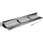 CAT 6 19-Zoll (48,3 cm) Patch Panel, 24 Port, (1 HE), Schwarz- VPE: 1