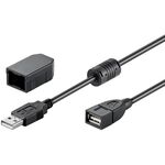 USB 2.0 Hi-Speed-Verlängerungskabel mit Sicherungsclip, schwarz, 2m- VPE: 1