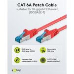 CAT 6A Patchkabel, S/FTP (PiMF), rot, 3m- VPE: 1