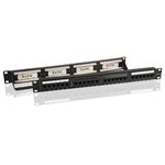 CAT 6 19-Zoll (48,3 cm) Patch Panel, 24 Port, (1 HE), Schwarz- VPE: 1