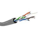 CAT 6 Netzwerkkabel, U/UTP, grau, 305m- VPE: 1