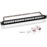 19-Zoll (48,3 cm) Keystone Patch Panel Leergehäuse Set (1 HE)- VPE: 1