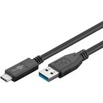 USB-C™-Kabel USB 3.2 Gen 2, 3 A, 0,5 m, schwarz, 0.5m- VPE: 1