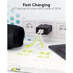 USB-A QC Dual-Schnellladegerät (28 W) schwarz, Schwarz- VPE: 1