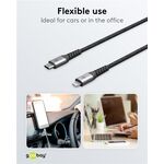 Lightning USB-C™ Textilkabel mit Metallsteckern, 2 m, 2m- VPE: 1