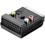 Scart zu Composite Video und S-Video Adapter, IN/OUT, mit Scart-Durchleitung, Scart-Stecker(21-Pin)- VPE: 1