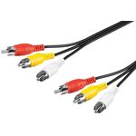 Composite Audio-Video-Verbindungskabel, 3x Cinch, 3m- VPE: 1