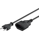 Verlängerungskabel Eurostecker, 5 m , schwarz, (2*0,75 mm²), 5m- VPE: 1