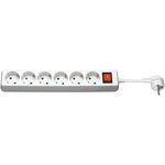 Steckdosenleiste 6-fach mit Schalter, 1,5 m, weiß, 1.5m- VPE: 1