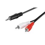 Audio Adapterkabel AUX, 3,5 mm Klinke zu Stereo Cinch-Stecker, CU, 3m- VPE: 1