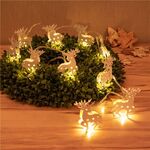 10er LED-Lichterkette Rentier, weiß- VPE: 1
