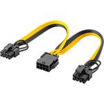 Netzteil-Kabel 8-Pin-Buchse auf Dual 6+2-Stecker für PCIe- VPE: 1