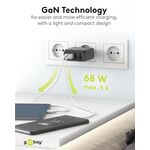 USB-C™ PD GaN Multiport-Schnellladegerät (68 W) schwarz, schwarz- VPE: 1