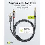 Audio Adapterkabel AUX, 3,5-mm-Klinke zu Stereo-Cinch-Stecker, 0,5 m, 0.5m- VPE: 1