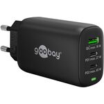 USB-C™ PD GaN Multiport-Schnellladegerät (65 W) schwarz, schwarz- VPE: 1