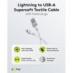 Lightning auf USB-A Supersoftes Textilkabel mit Metallsteckern, 1 m, 1m- VPE: 1
